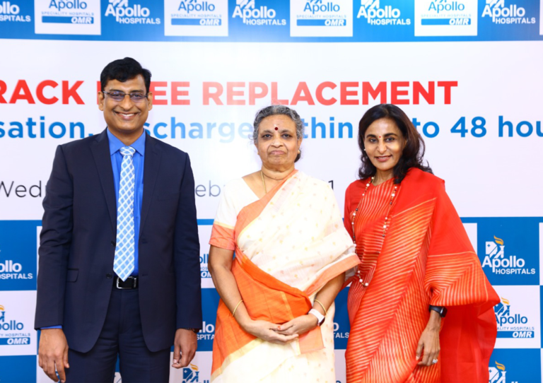 Apollo Hospitals, Chennai performs Tamil Nadu’s first Fast Track Total Knee Replacement surgery on a 66-year-old patient