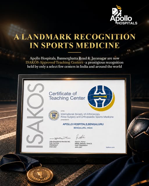 apollo-hospitals-bengaluru-earns-prestigious-isakos-recognition-in-sports-medicine