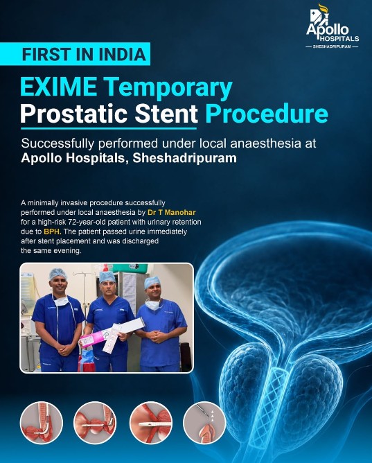 apollo-hospitals-bengaluru-performs-india-s-first-exime-temporary-prostatic-stent-procedure