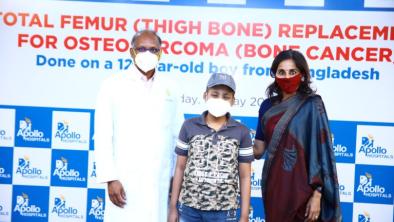  Apollo Hospitals, Chennai has successfully performed total femur replacement on a child from Bangladesh suffering from osteosarcoma 